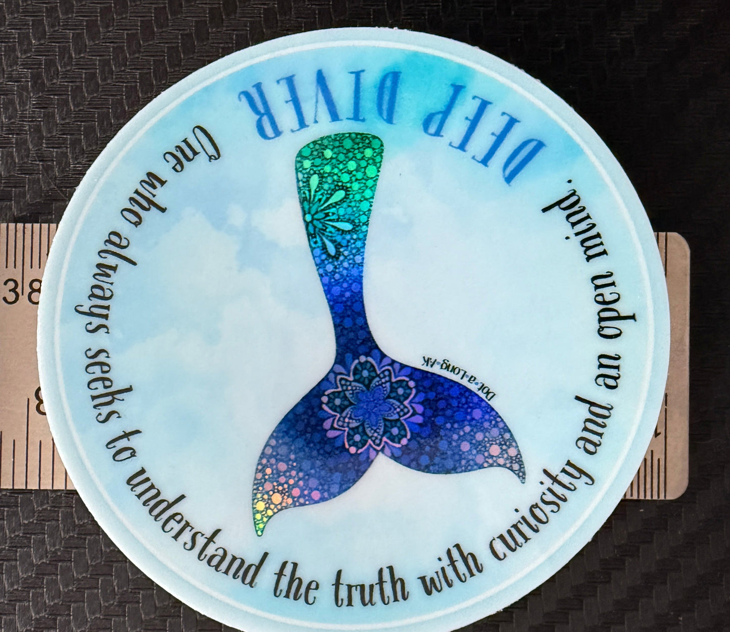 3" Deep Diver Holographic Whale Tail Sticker