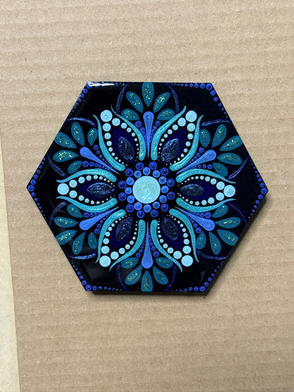 Wooden Hexagon Coaster - Kenai River