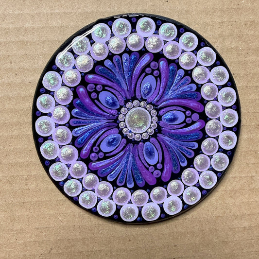 Wooden Circle Coaster - Irises in June