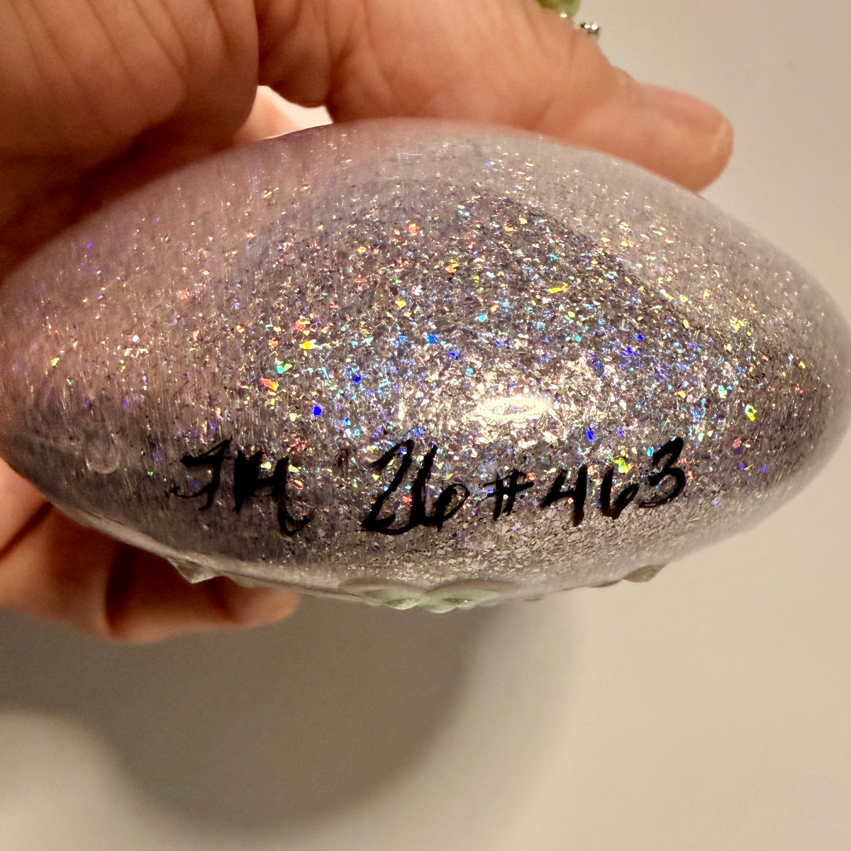 Salmon Glittered Ornament
