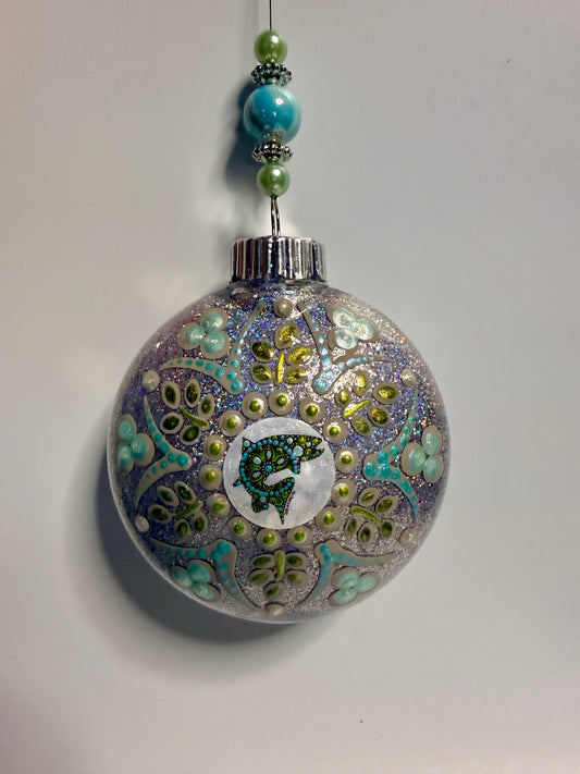 Salmon Glittered Ornament