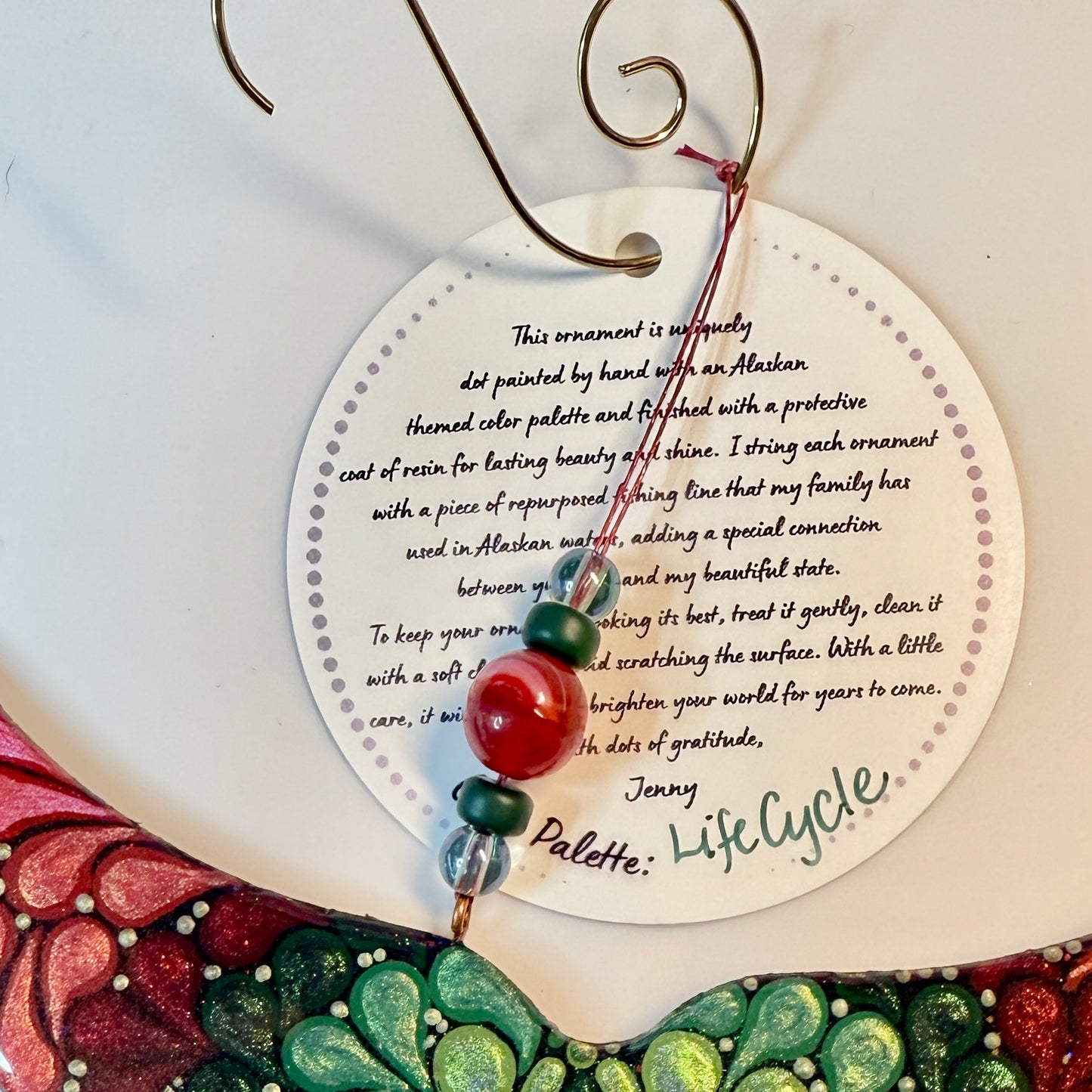 Whale Tail Ornament-Painted to Order