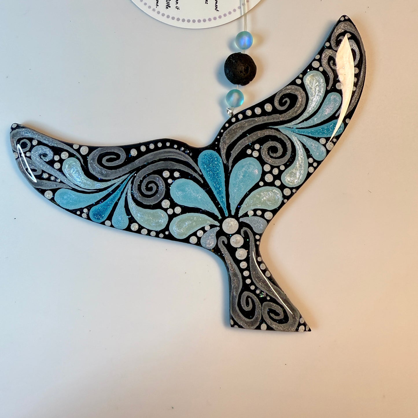 Whale Tail Ornament-Painted to Order