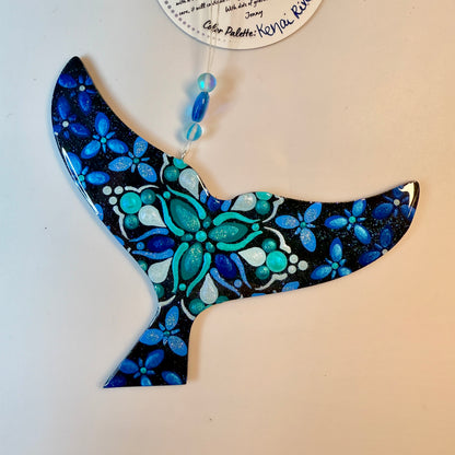 Whale Tail Ornament-Painted to Order