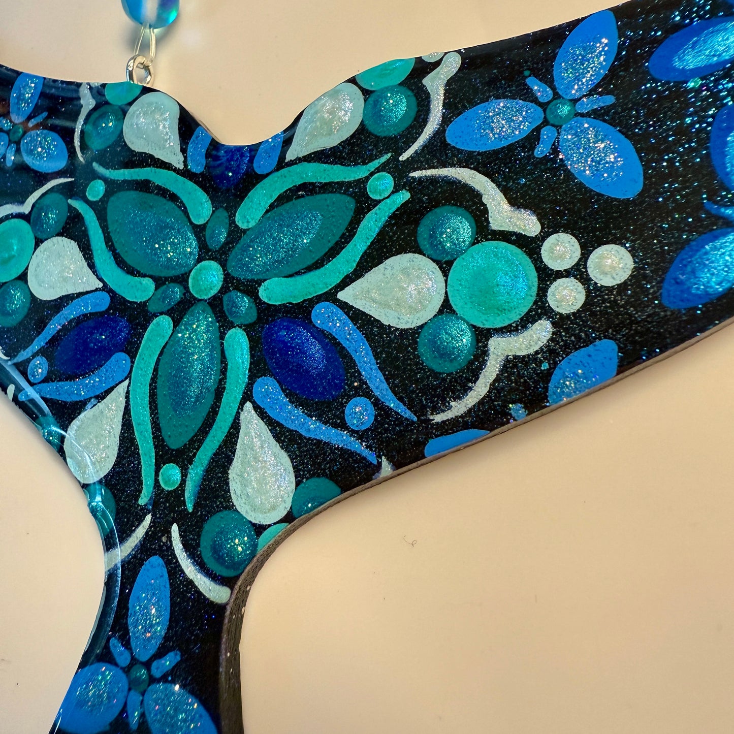 Whale Tail Ornament-Painted to Order