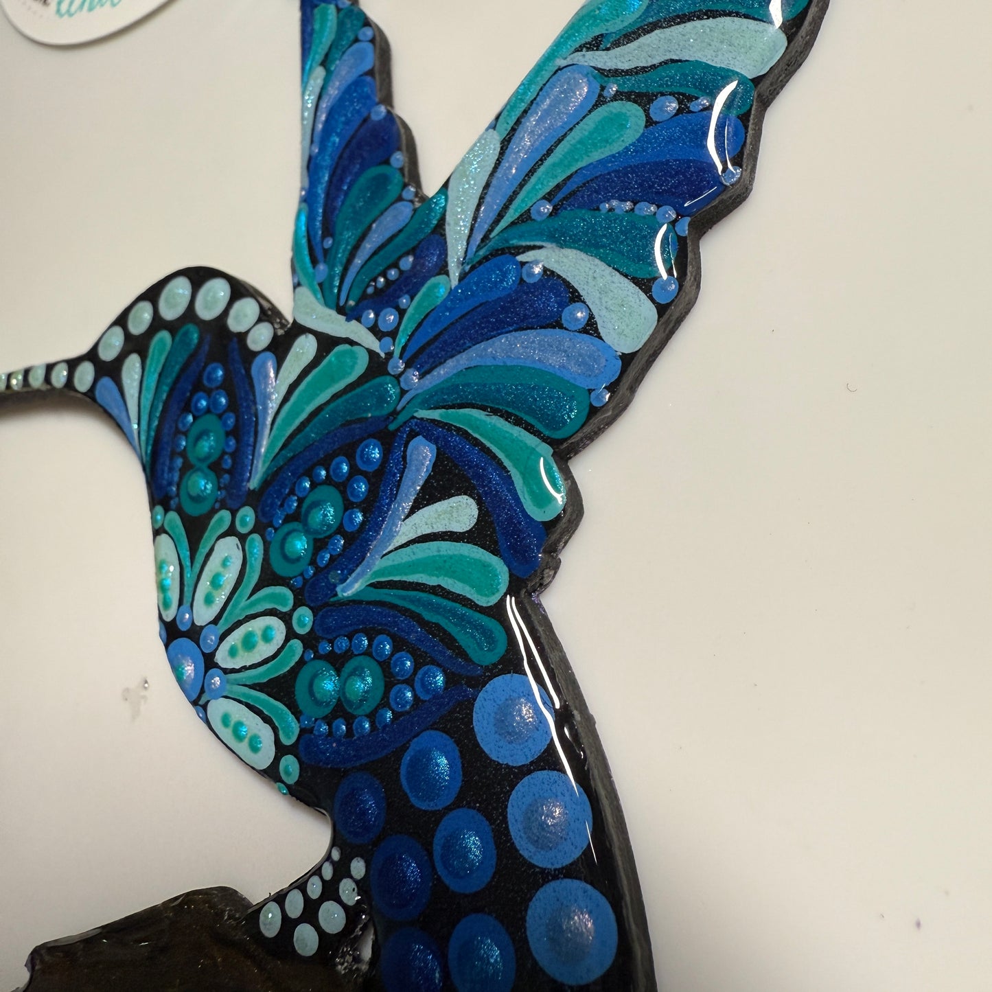 Hummingbird on Branch Ornament-Painted to Order