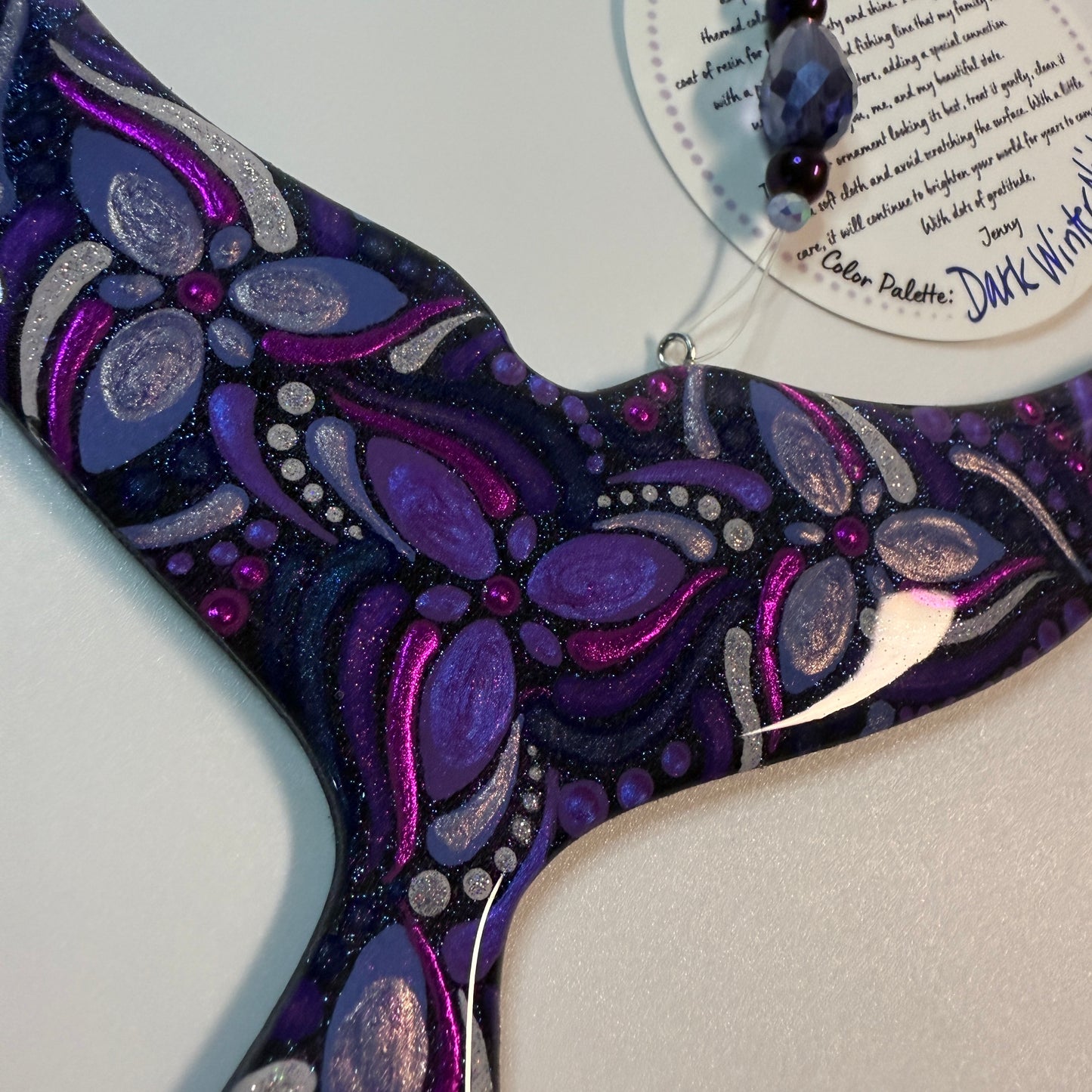 Whale Tail Ornament-Painted to Order