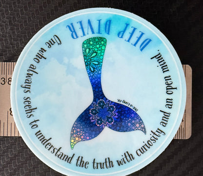 3" Deep Diver Holographic Whale Tail Sticker