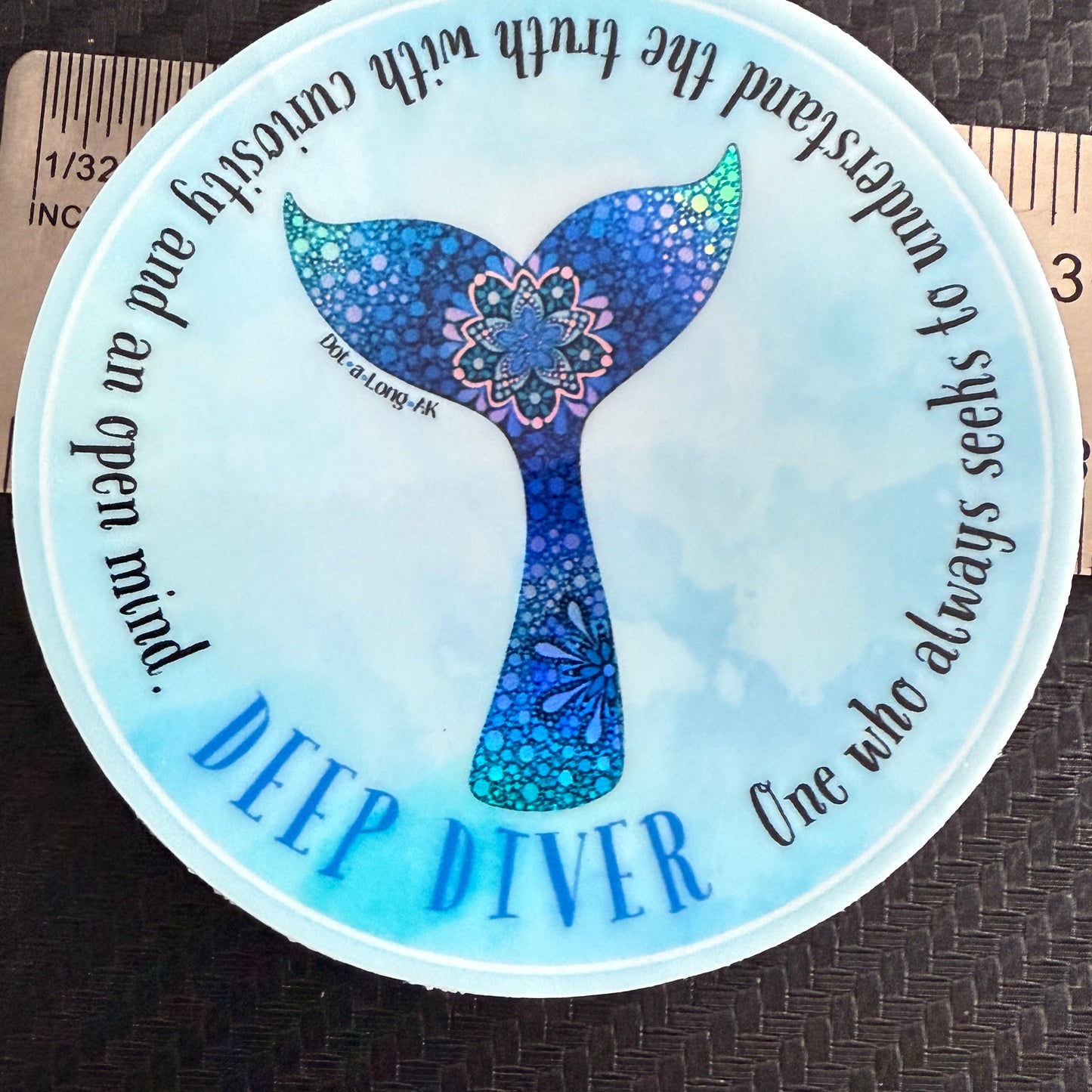 3" Deep Diver Holographic Whale Tail Sticker