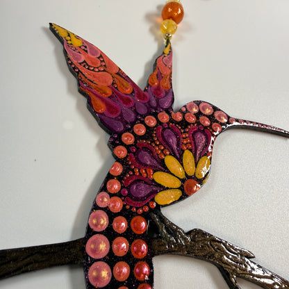 9x10 inch Hummingbird Wall Art Painted to Order
