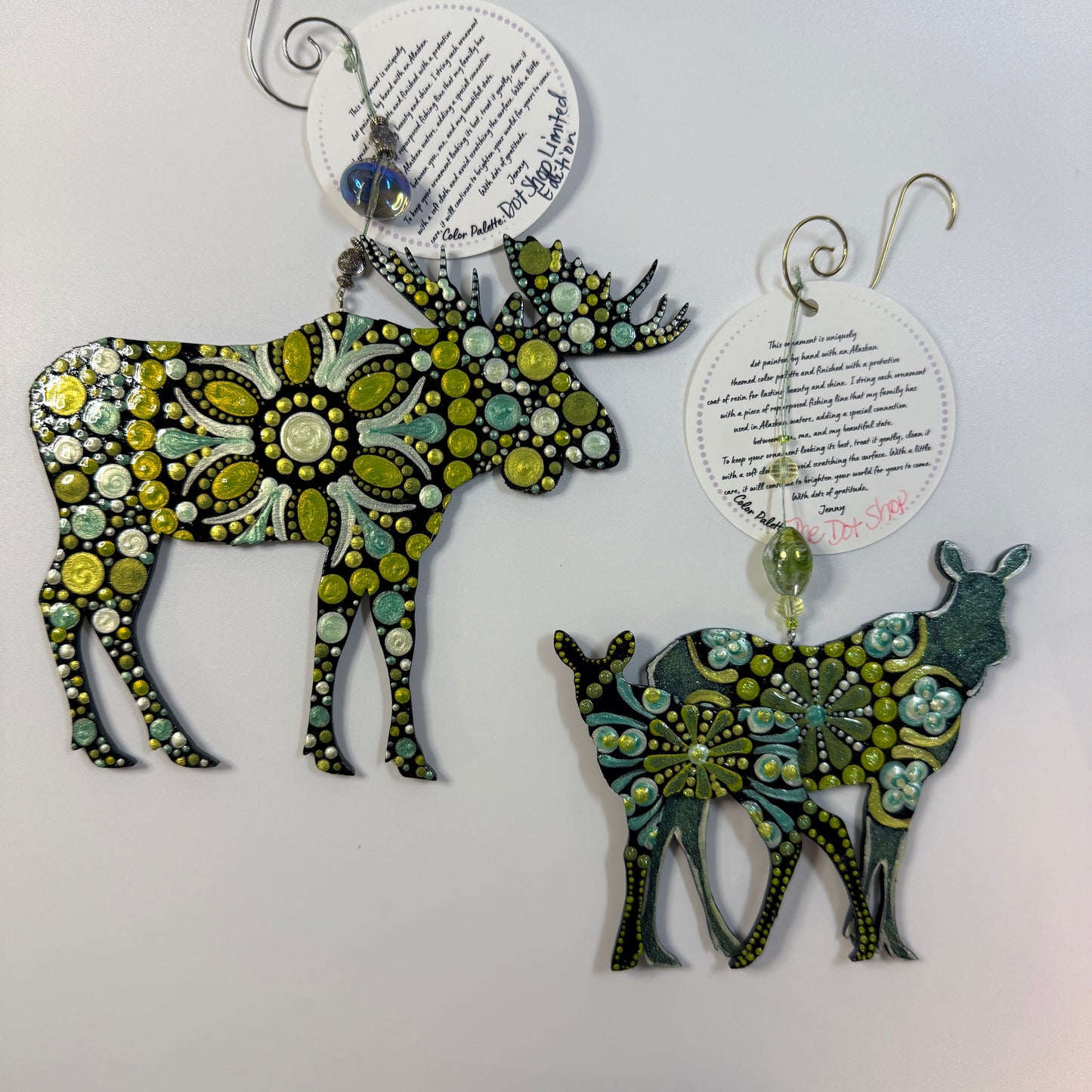 Cow & Calf Moose Ornament