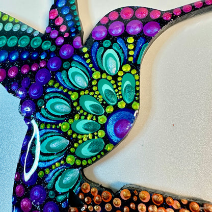 Hummingbird on Branch Ornament-Painted to Order