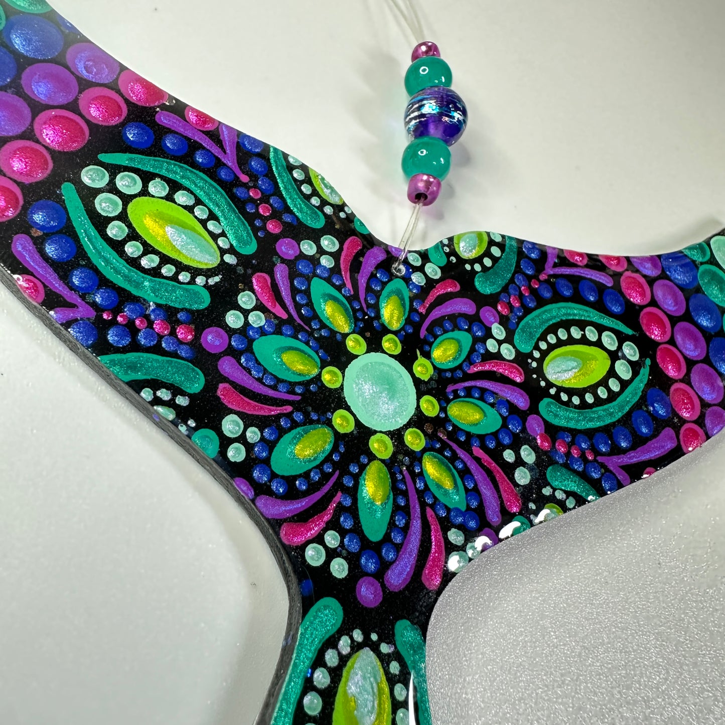 Whale Tail Ornament-Painted to Order