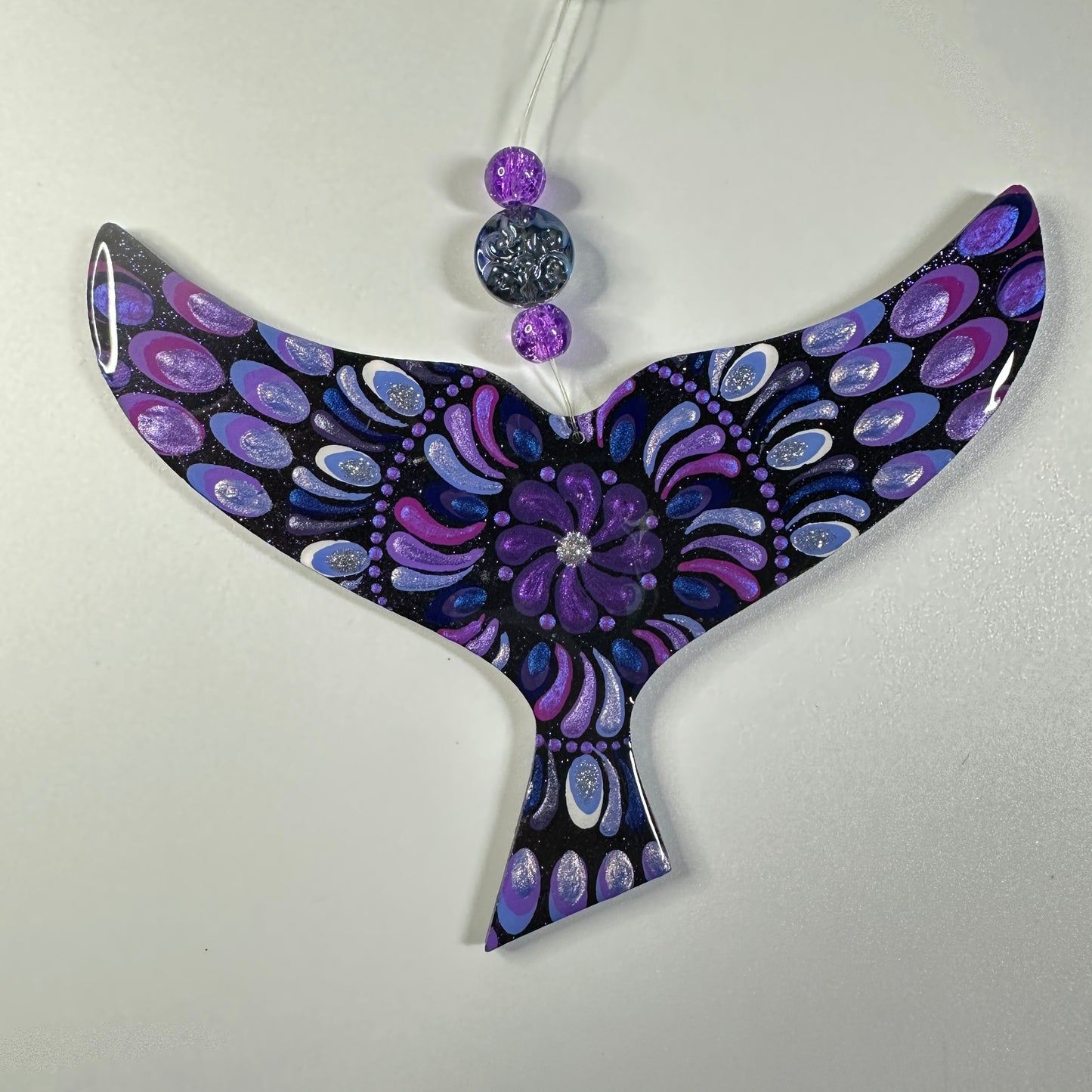 Whale Tail Ornament-Painted to Order