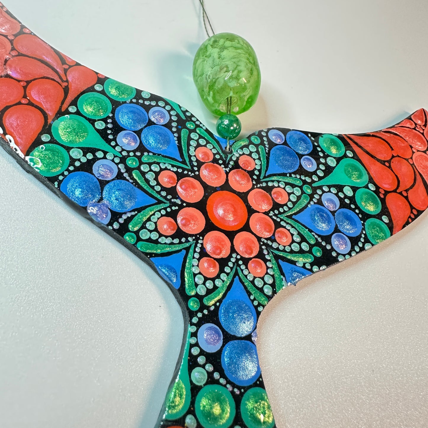 Whale Tail Ornament-Painted to Order