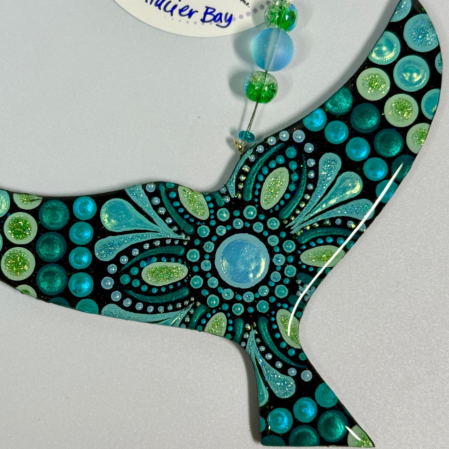 Whale Tail Ornament-Painted to Order