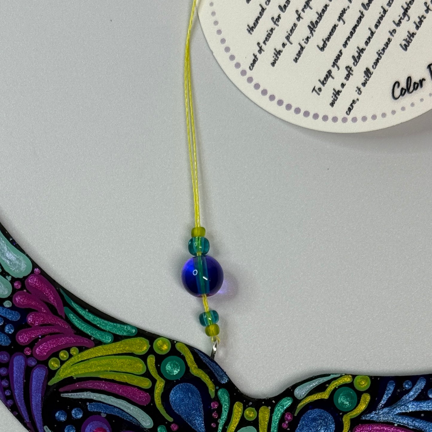 Whale Tail Ornament-Painted to Order