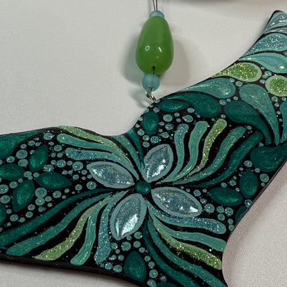 Whale Tail Ornament-Painted to Order