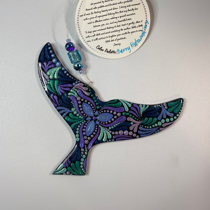 Whale Tail Ornament-Painted to Order